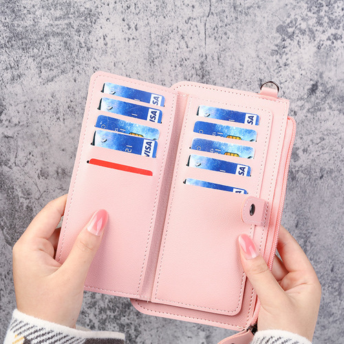  new bags Women's long multi-functional wallet Multi-card slot zipper buckle student card bag clutch