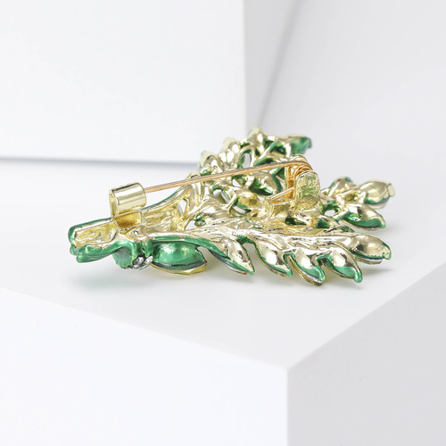 Korean style alloy dripping oil plant brooch popular women's clothing small crystal wheat ear brooch suit accessories wholesale