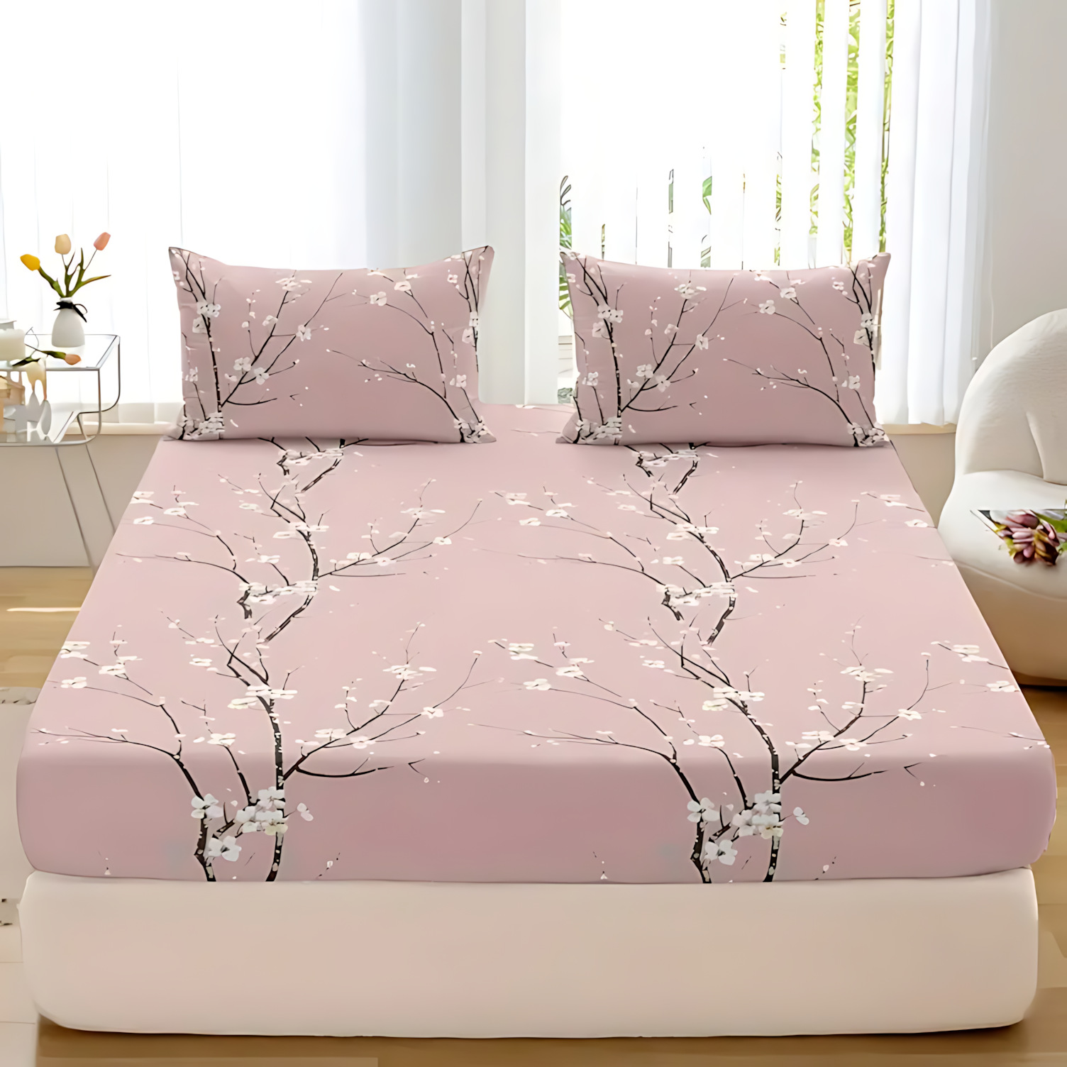 TEMU / JIT fresco y simple flor suave cama cómoda cama