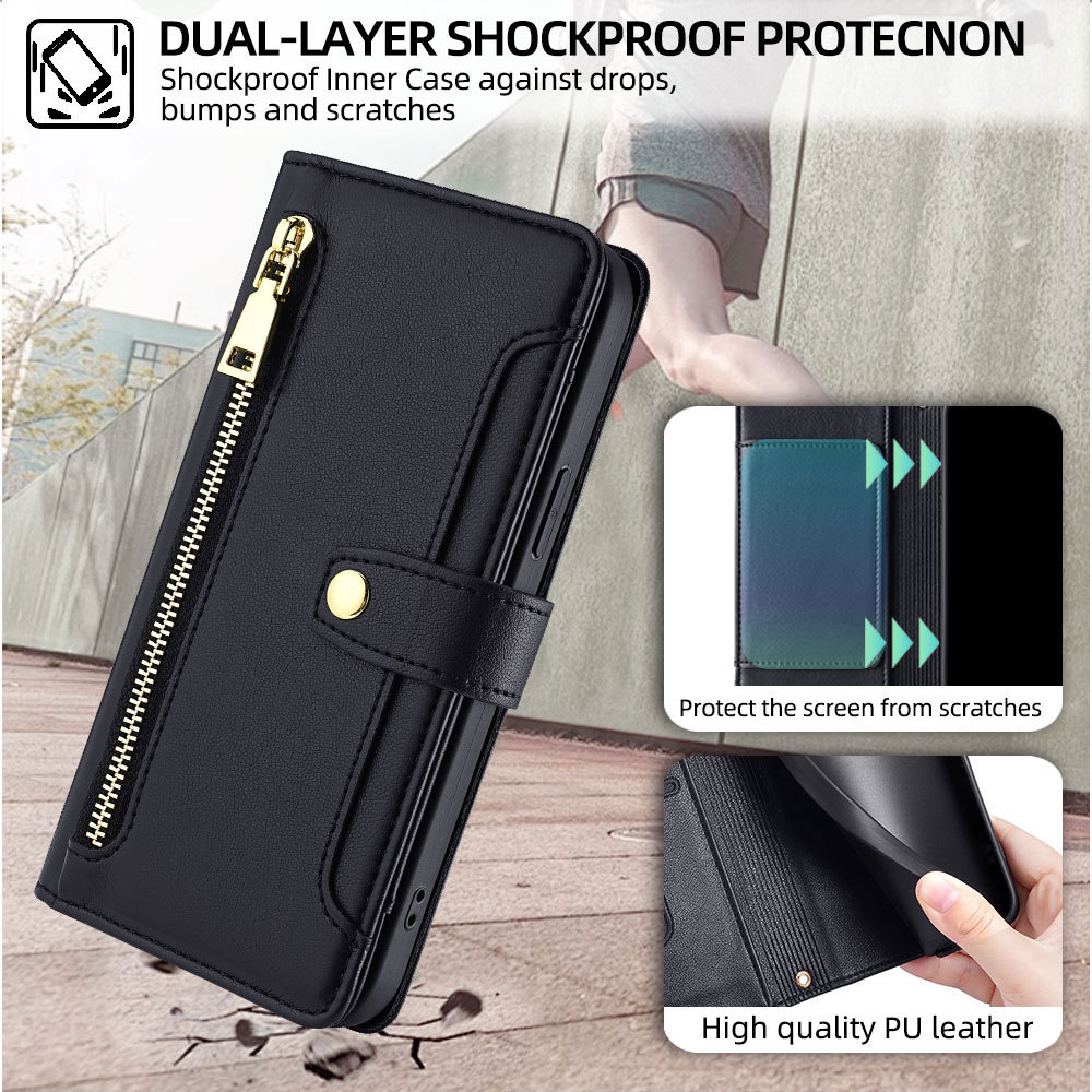 TechGlobe TechGlobe compatibile con iPhone 17 Flip Cover 13 Crossbody 15 Lanyard 16 Custodia multifunzionale in pelle per telefono 12 Pro_voghion.com