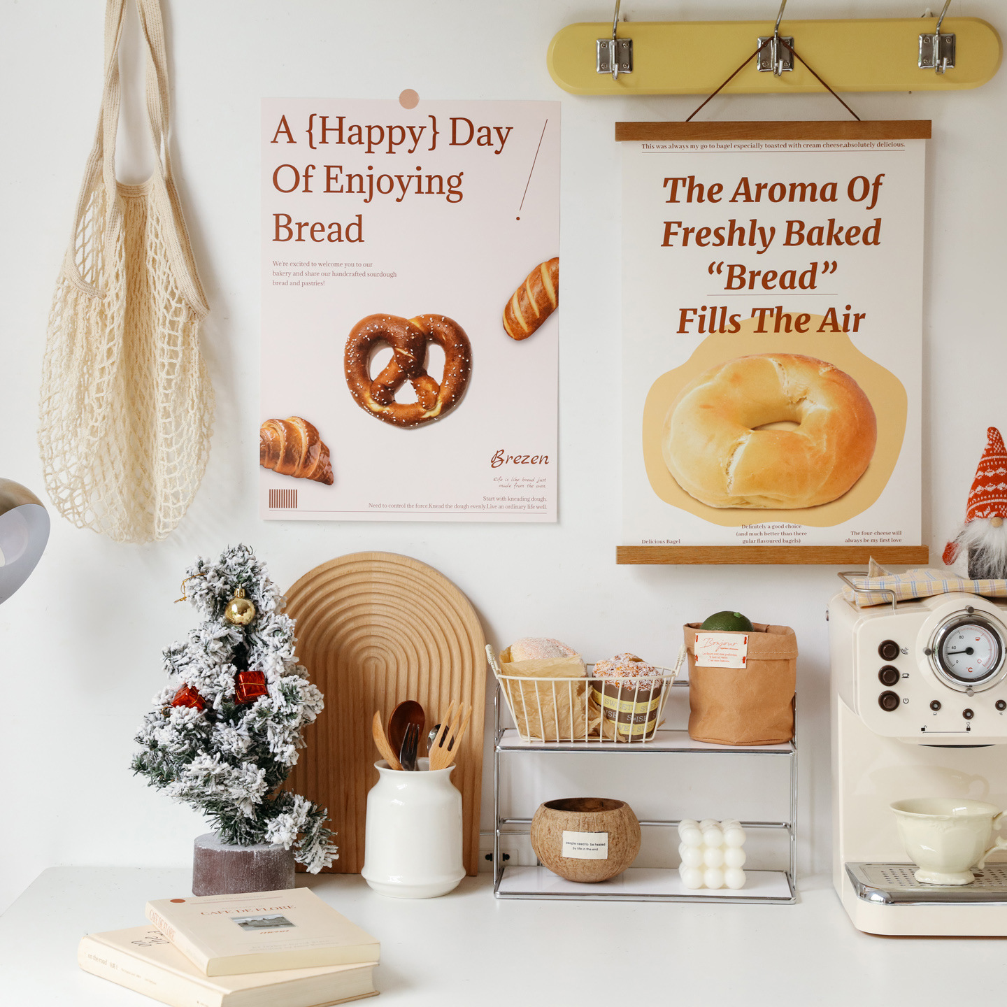 甜蜜烘焙海报ins风精致高级感可颂面包艺术甜品店装饰贴画