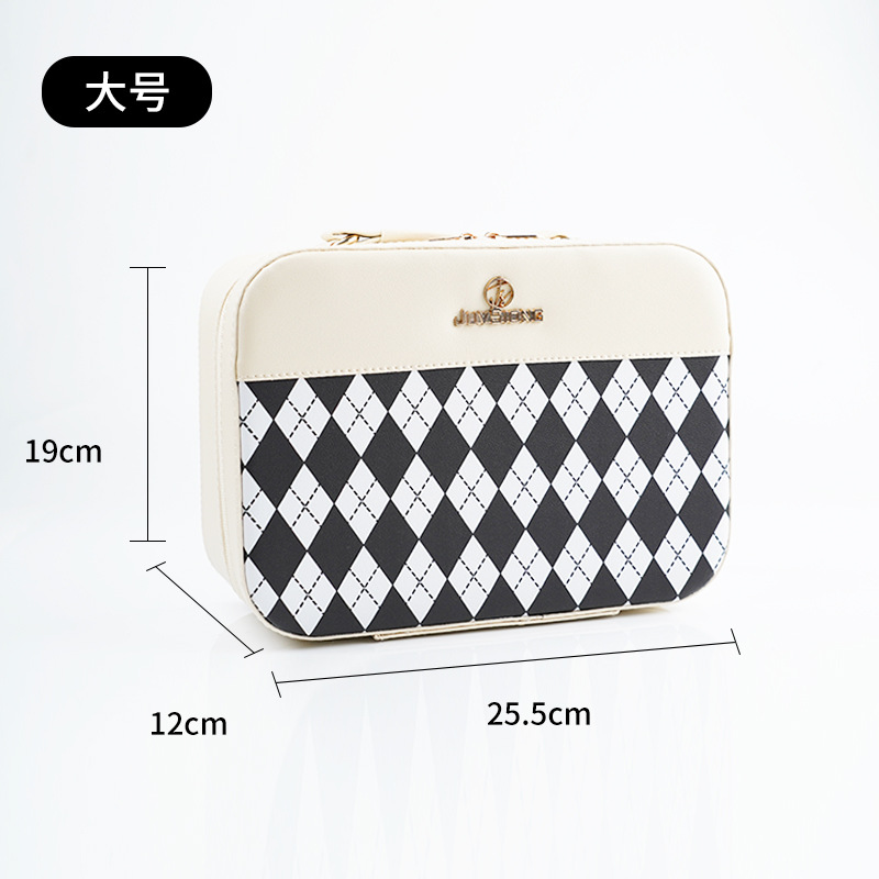 2024 nueva caja de cosméticos de alto valor caja de almacenamiento de cosméticos de gran capacidad caja de mano de regalo de cuero de PU