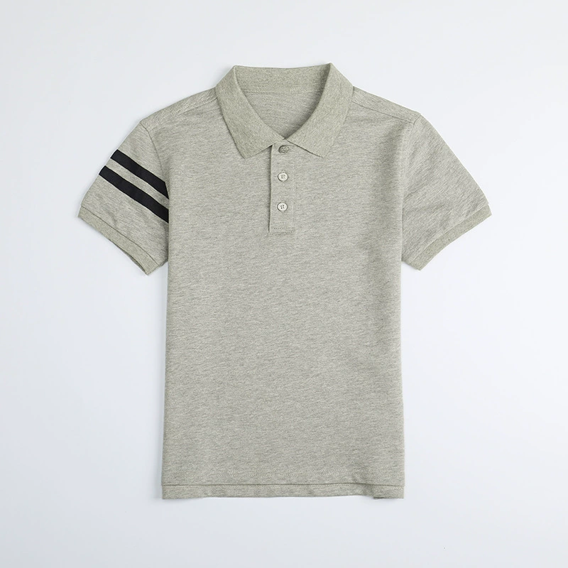 Детская футболка, голубой и белый polo, летняя форма для учащихся, с коротким рукавом