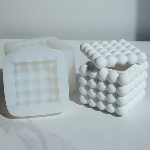 Ins Geometric Magic Ball Crystal Droplet Silicone Mold DIY Striped Storage Box Pen Holder Vase Plaster Ornament