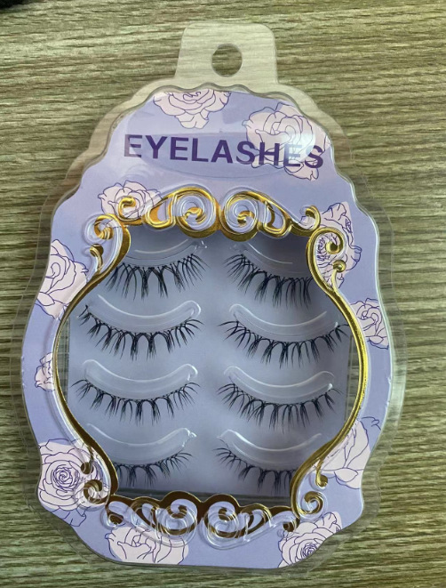 Suministro directo de fábrica transfronteriza natural larga Cruz gruesa japonés 3D afilado tallo transparente Luna doblar pestañas postizas