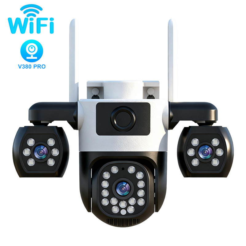 Explosión transfronteriza V380 triple lente 4G teléfono móvil de monitoreo remoto HD inteligente wifi cámara impermeable de 360 grados
