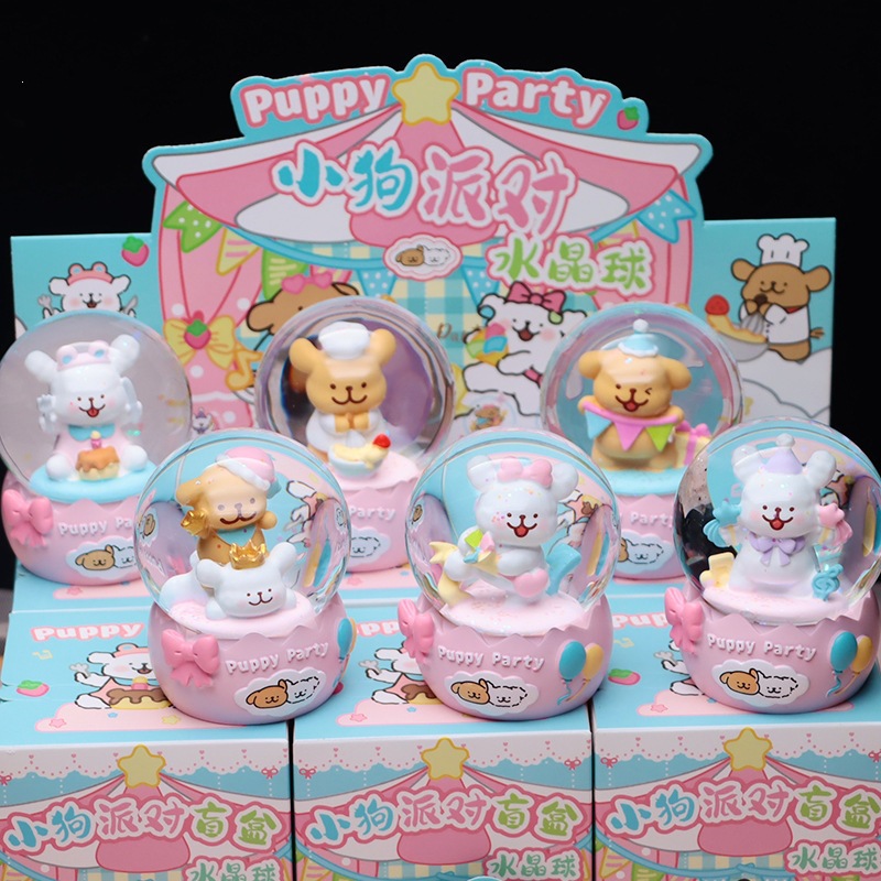 8w064 puppy party crystal ball color box (6 pieces)