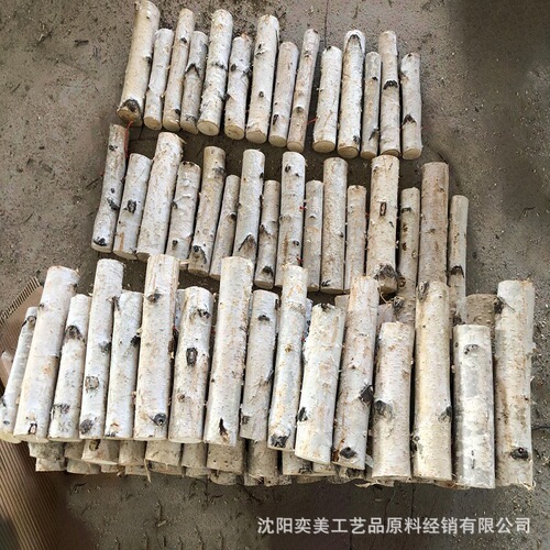 European-style yard wall guardrail fence outdoor outdoor garden flower bed fence log birch wood pile fence railing