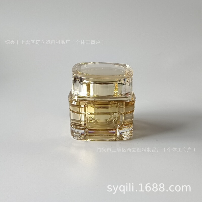 In stock hot sale 30g injection semi-transparent electroplating golden day and night eye cream bottle high-grade skin care products suit empty bottle