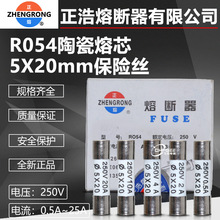 正浩熔断器熔芯R054 5*20 0.5A 1A 2A 3A 4A 5A 6A 8A陶瓷保险丝
