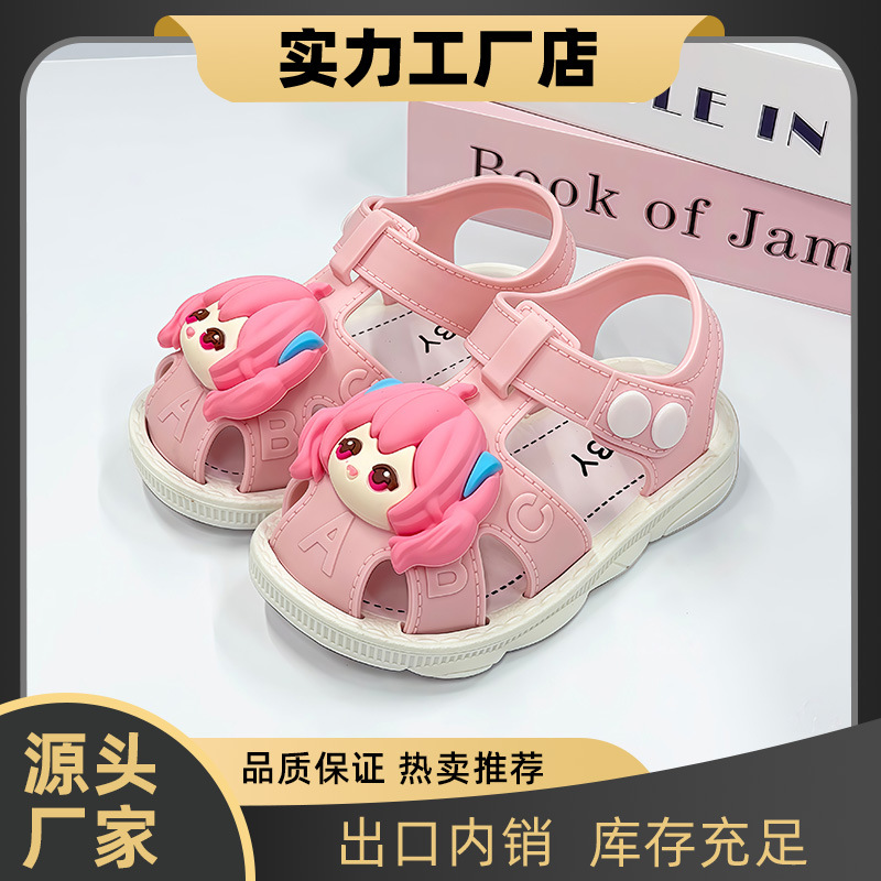 Sandalias de niñas de verano para niños pequeños Baotou bebés sandalias de lazos fábrica directa exportación al por mayor transfronteriza