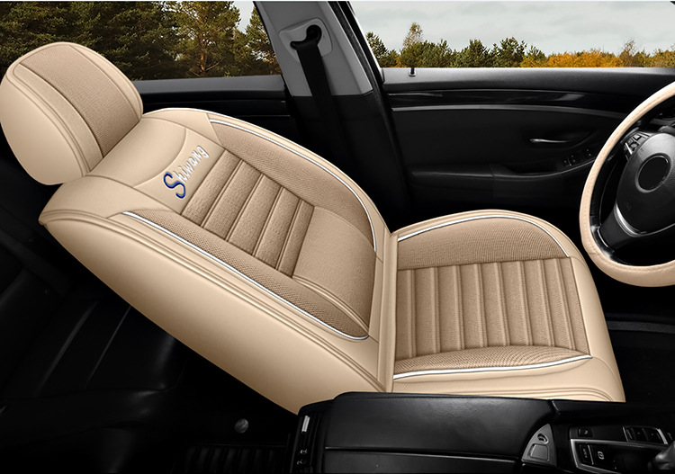 Cross-Border Linen Breathable Car Seat Cover Cushion Universal Four-Season Full-Cover Seat Cover Cushion Comfortable Foreign Trade
