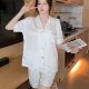 Cross-border Nordic simple style ladies home clothing spring and summer new chain pattern ice silk comfortable suit real shot wholesale