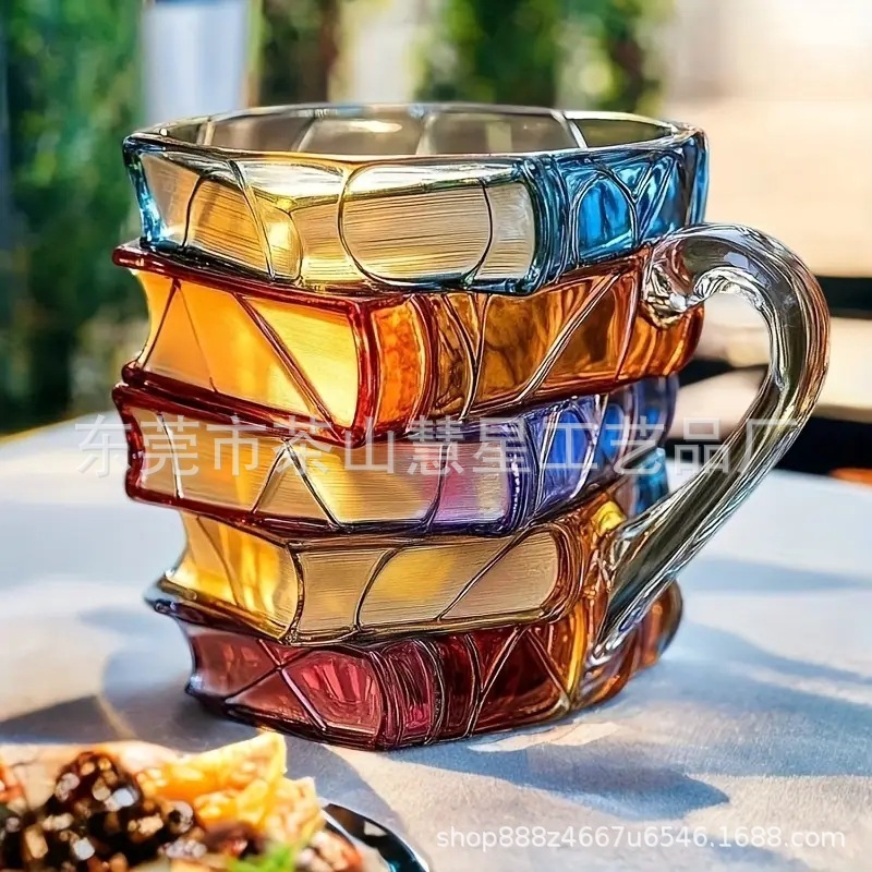 ペイントブックマグ ペイントブックカップ 3Dペイントブックコーヒーカップ ユニークなブックスタッキングコーヒーカップ|undefined