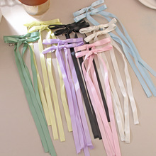 27cm丝带蝴蝶结发夹芭蕾风甜美编发鸭嘴夹绑头发缎带双马尾头饰