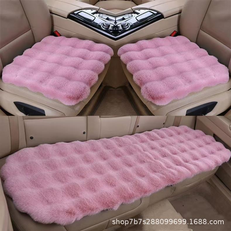Car Seat Cushion Winter Bubble Velvet Without Backrest Three-Piece Set Ins Popular Thickened Single Piece Short Plush Warm