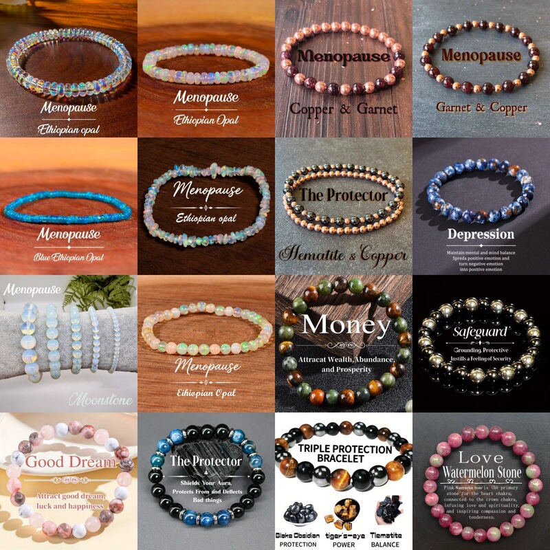 Cross-Border Hot-Selling Items: Temu, Shein, Tk Popular Opal Crystal Bracelets, Tiger's Eye, Amethyst, Lapis Lazuli, Turquoise Cross-Border Hot-Selling Items: Temu, Shein, Tk Popular Opal Crystal Bracelets, Tiger's Eye, Amethyst, Lapis Lazuli, Turquoise