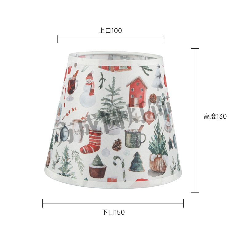 Pantalla de lámpara de mesa de tela creativa Santa Claus patrón de alce pantalla de lámpara de cabecera fábrica al por mayor pantalla de piso desmontable