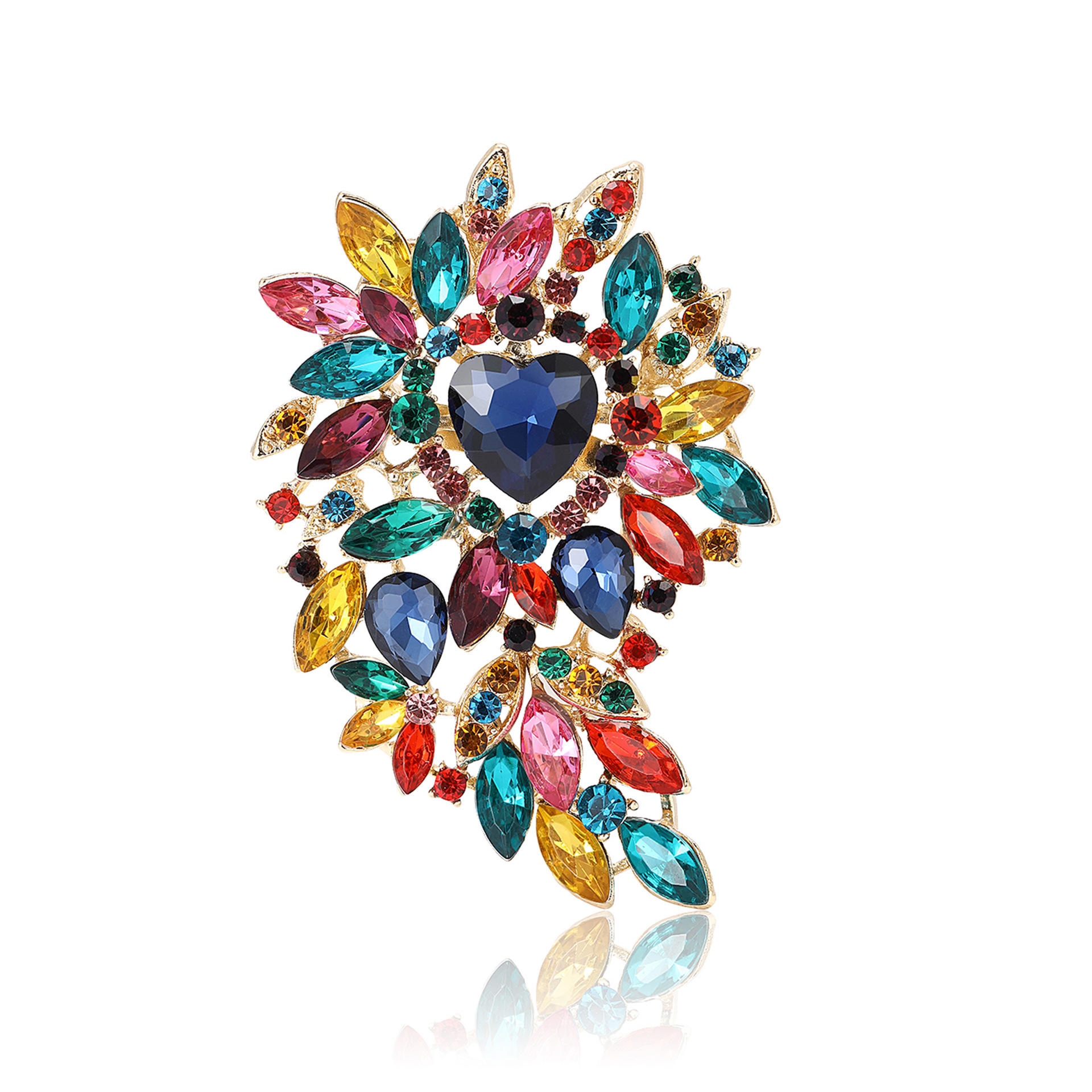 Alfinete vintage para mulher com pérolas cristais e esmalte_voghion.com