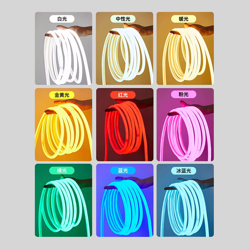 220V LED 라운드 360 도 발광 유연한 네온 빛 밝은 야외 조명 장식 방수 호스 스트립