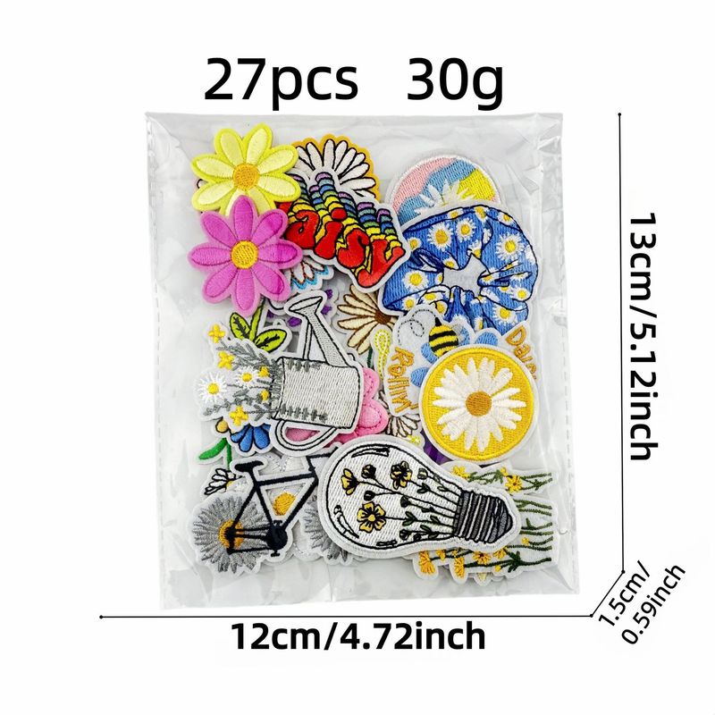 彩色雏菊卡通花朵刺绣布贴新款绣花补丁贴片熨烫背胶服装辅料配饰|undefined