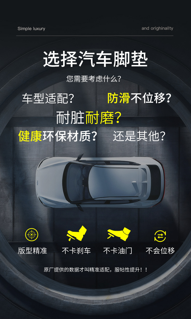Suitable for Geely Galaxy E5/E8/L6/L7 Wire Ring Floor Mats, Non-Slip, Wear-Resistant, Waterproof and Durable Car Floor Mats