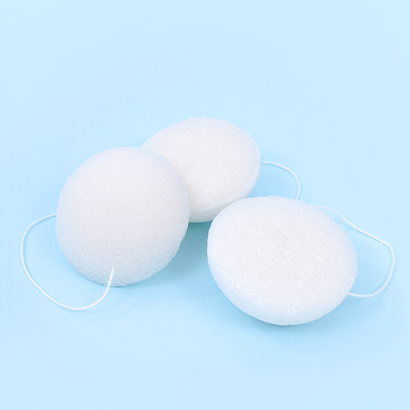 Fábrica personalizada semi-redonda konjac lavado facial bebé super suave no daña la piel lavado esponja de baño al por mayor