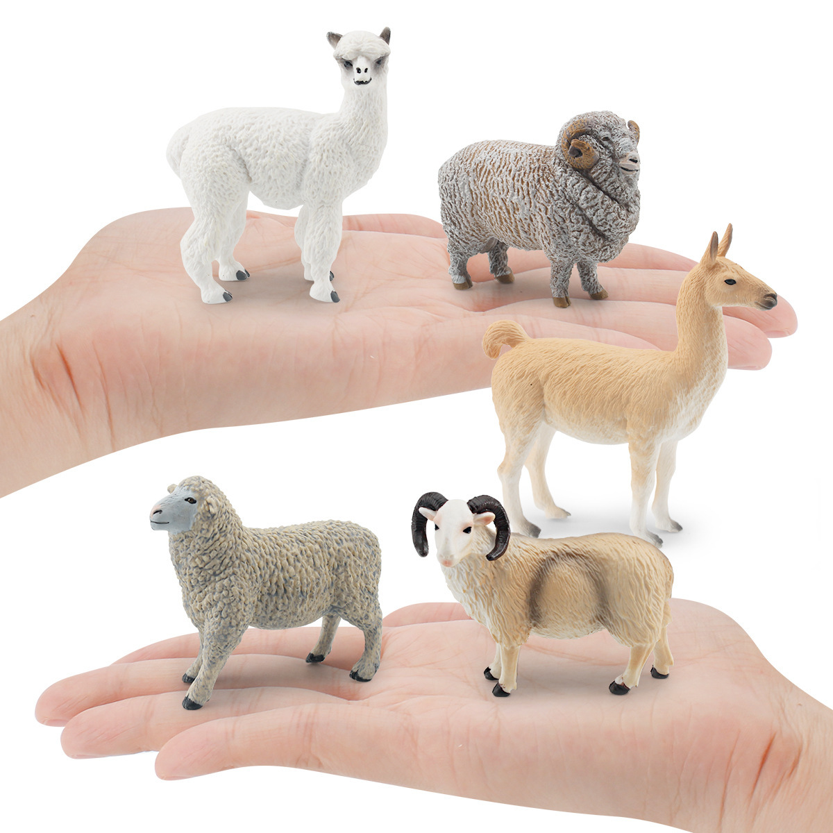 Cross-border simulación granja animal ovejas modelo pan ángulo cabra ovejas pequeña alpaca hierba barro caballo estática decoración de escritorio