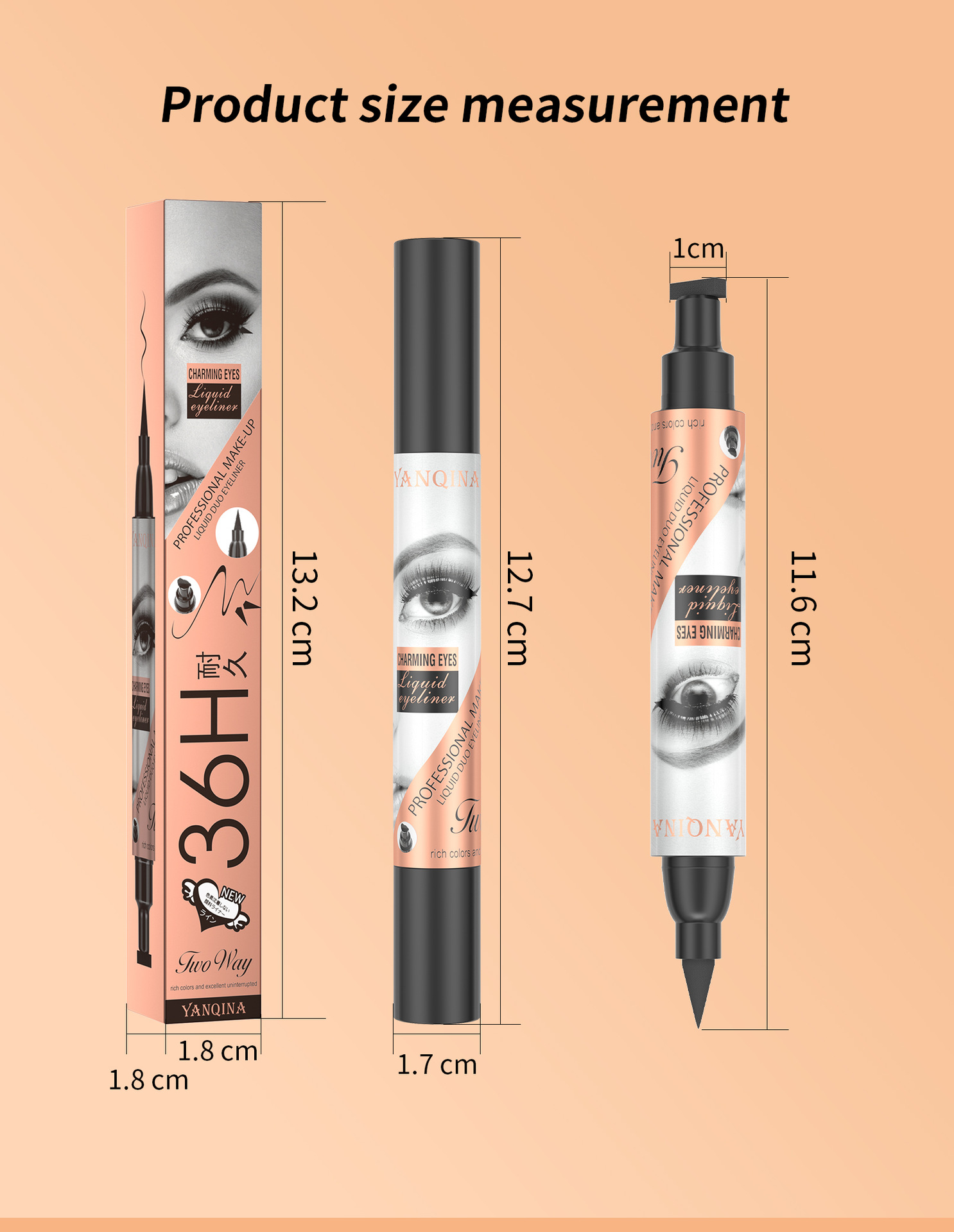 YANQINA Yanqina Seal eyeliner Pen is waterproof and does not smudge. Double-head Eyeliner Stamp eyeliner makeup undefined