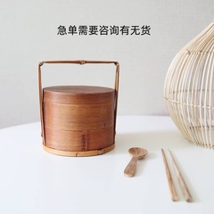 日本式弁当箱木製二重取っ手弁当箱ピクニックランチボックスサラリーマン保温ランチボックス卸売り