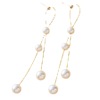 Design long earrings from pearl, silver 925 sample, trend of season