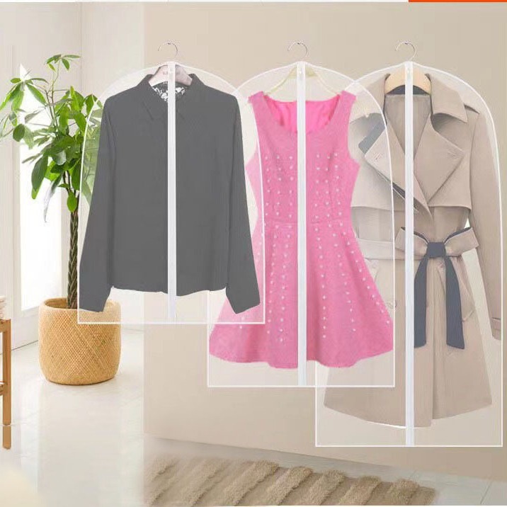 Clothes Dust Cover Hanging Pocket Washable Household Coat Dust Bag Anti-Hanging Clothes Set Wholesale Factory