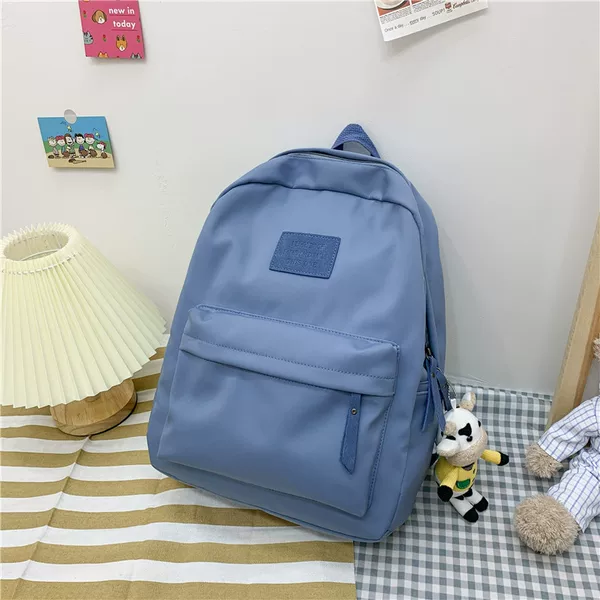 Cross-Border 2026 New Simple Nylon Backpack Korean Style Junior and Senior High School Student School Bag Japanese Campus Style Backpack