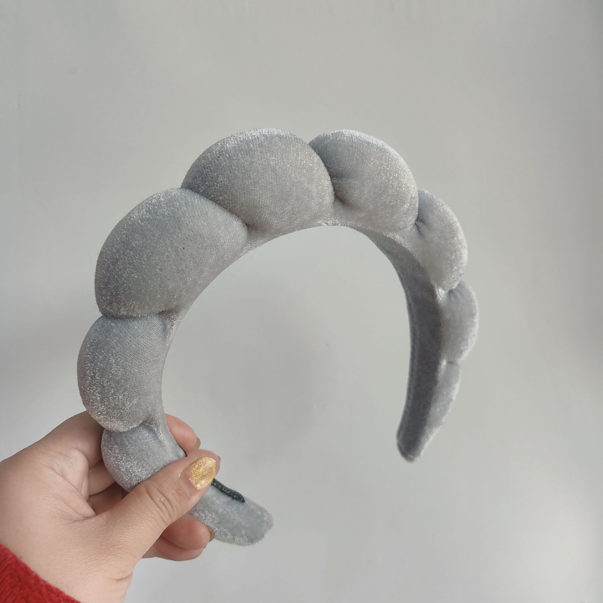 Diadema de Esponja tipo Nube de Tela para Lavado de Cara