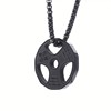 Sports dumbbells for gym, men's trend necklace, accessory, European style