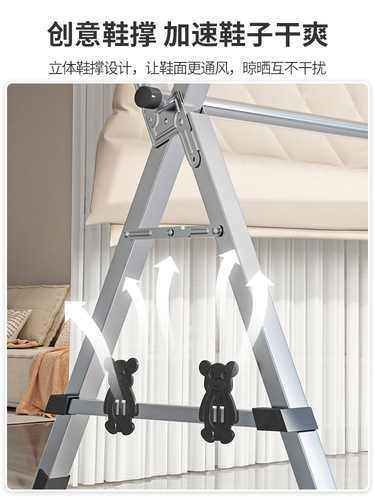 Stainless steel telescopic clothes drying rack floor-standing folding indoor household balcony simple clothes drying rod to dry clothes and quilt artifact