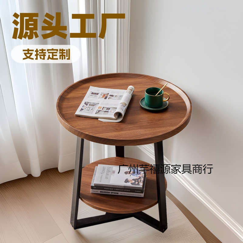 軽くて豪華な小さなリビングルームの小さなコーヒーテーブルシンプルでモダンな家庭用ラウンド二層サイドテーブルB&Bホテルのソファサイドテーブル|undefined