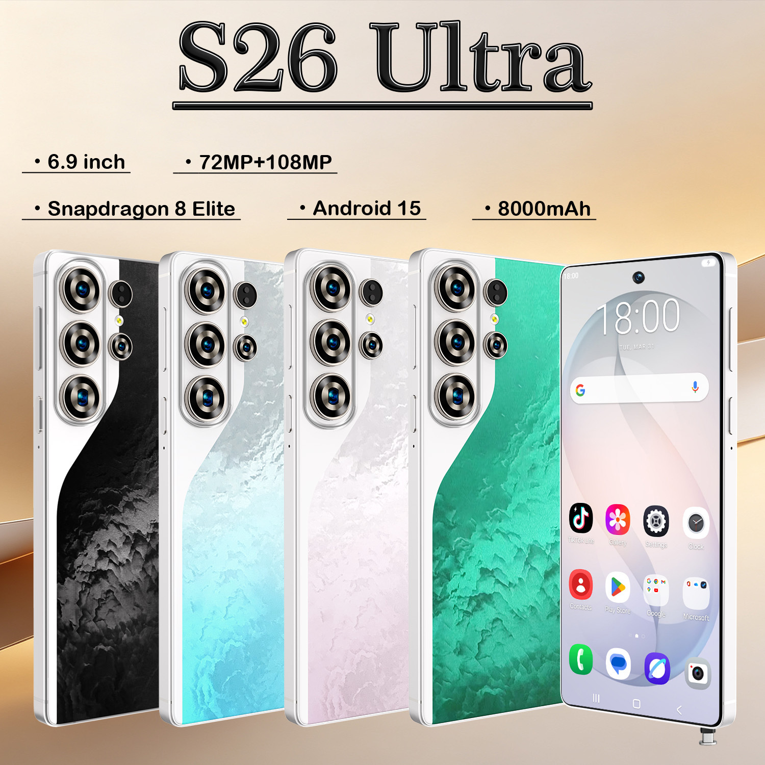 CUGO S26 ULTRA 跨境手机智能手机工厂直销热销款现货3+32GB八核