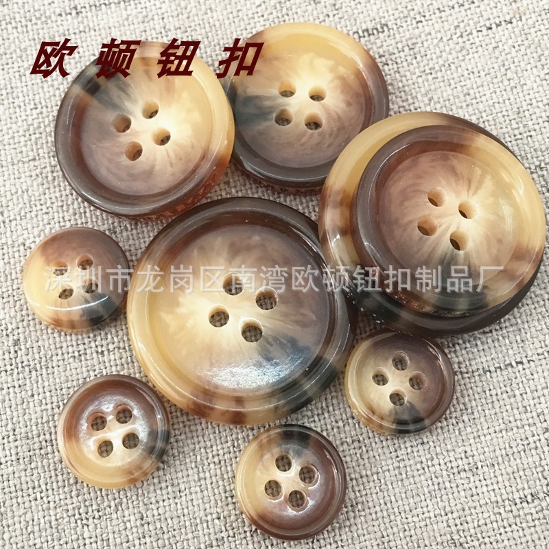 树脂棍花纽扣B家仿牛角侧面刻字钮扣西装大衣外套针织毛衣开衫扣|ms
