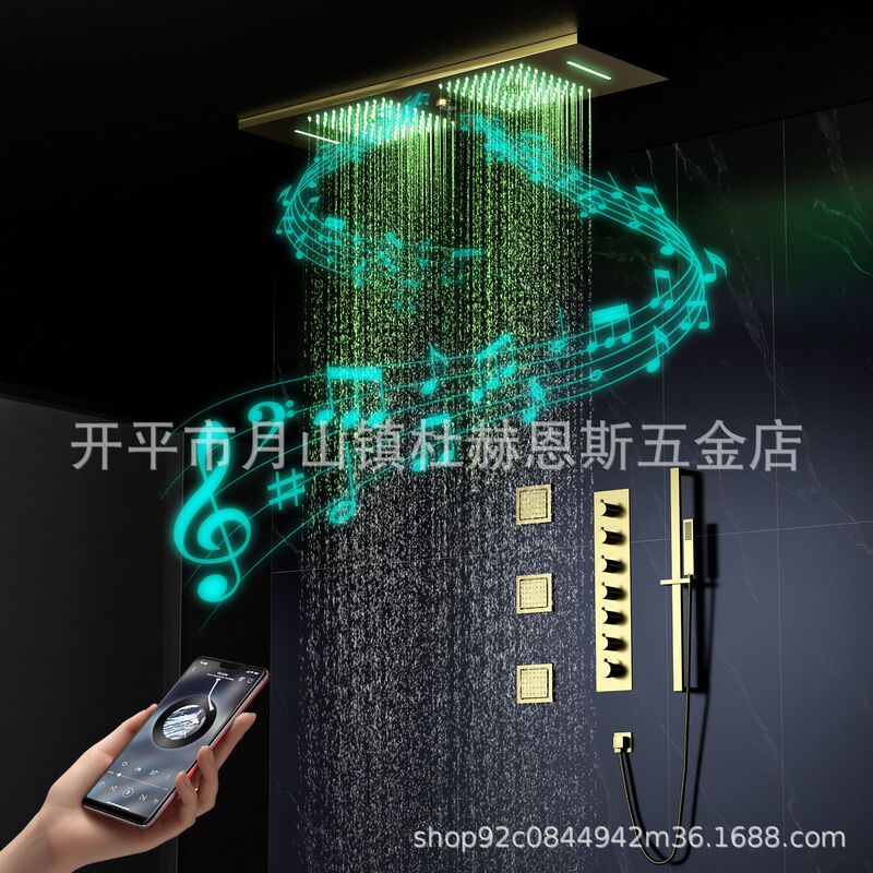900x 300mm ceiling concealed rain waterfall shower head with bluetooth music LED constant temperature shower suit 900x 300mm ceiling concealed rain waterfall shower head with bluetooth music LED constant temperature shower suit