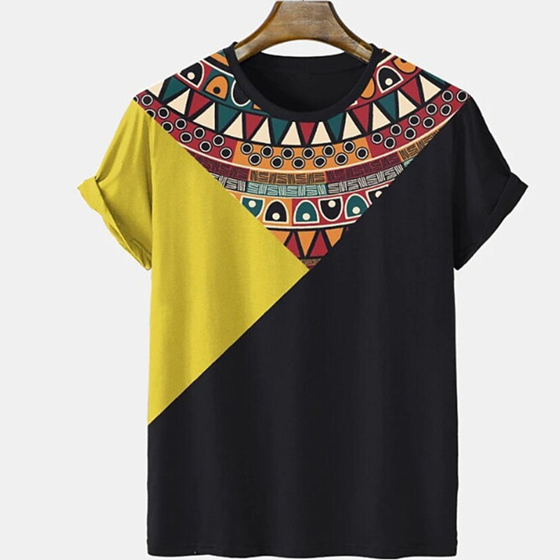 New unisex retro striped 3D printed T-shirt spring summer short sleeve top AliExpress hot sale