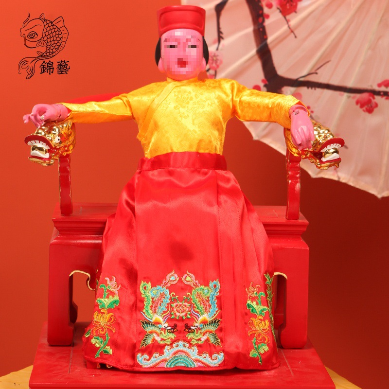 潮绣双凤妈祖娘娘裙子刺绣马面褶裙服装手工车绣神明衣凤袍裙