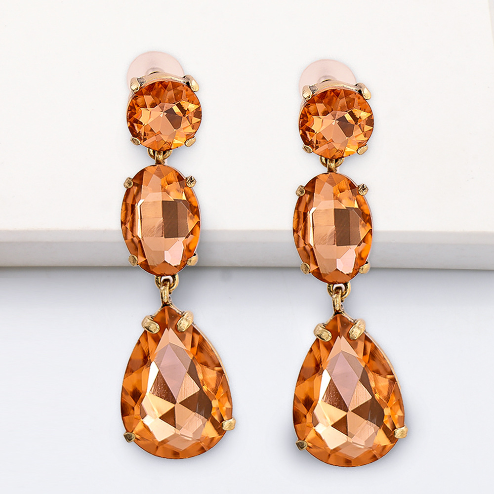 Fashion Drop-shaped Colorful Diamond Earrings display picture 10