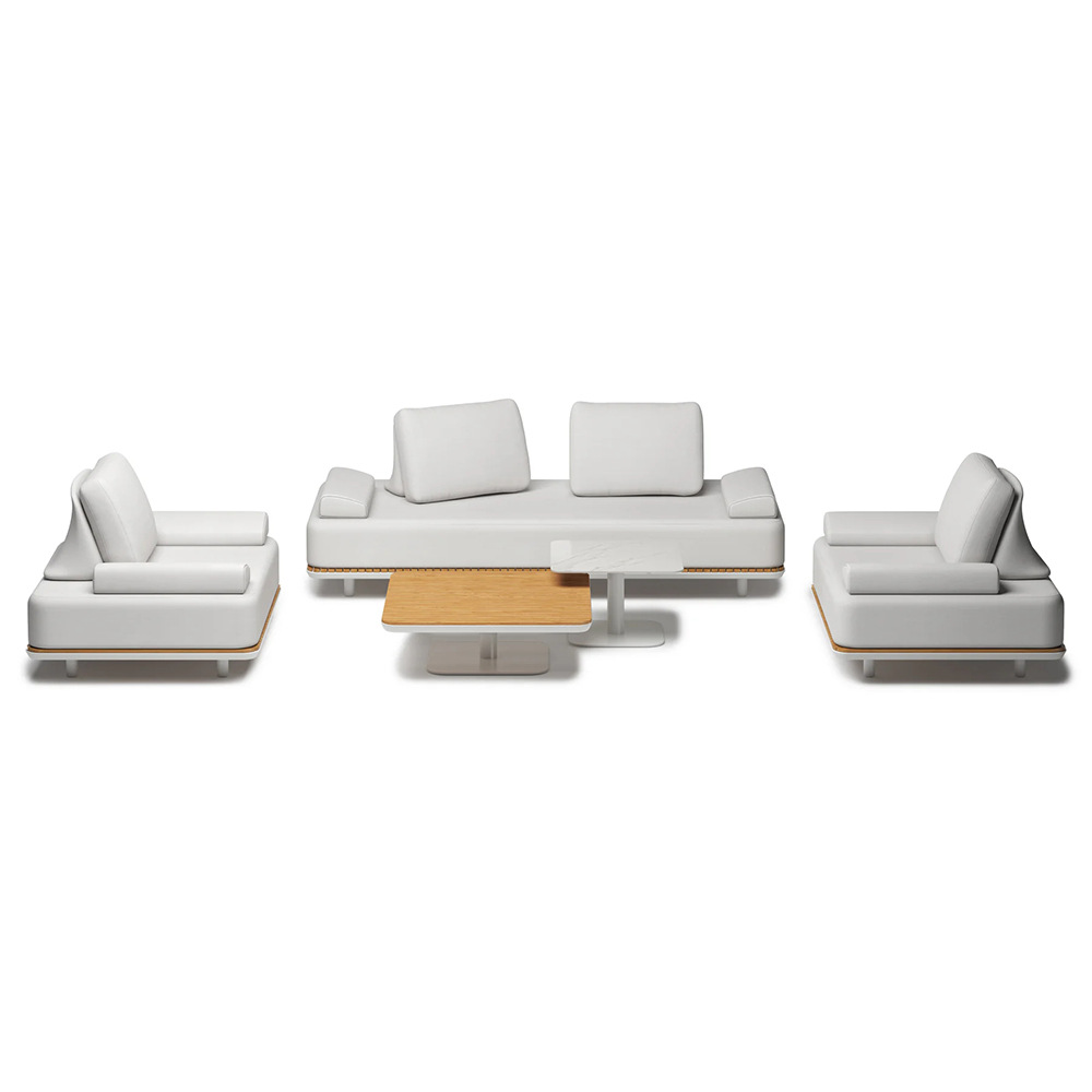 Sofá al aire libre Villa patio impermeable combinación de muebles solar moderno minimalista jardín al aire libre balcón sofá de teca image 5