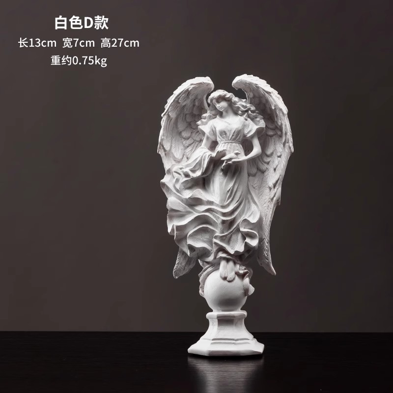 Europa retro niña ángel figura decoración artística artesanía escultura de yeso modelo decoración
