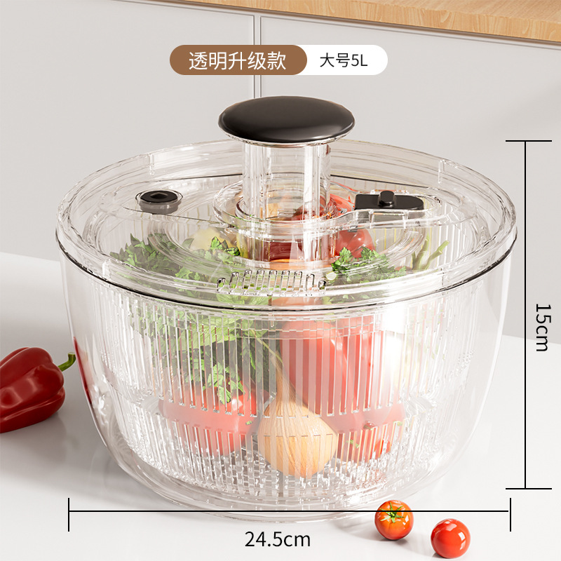 Dehidratación de presión multifuncional ensalada de verduras domésticas deshidratación de gran capacidad cesta de drenaje giratoria lavabo de verduras