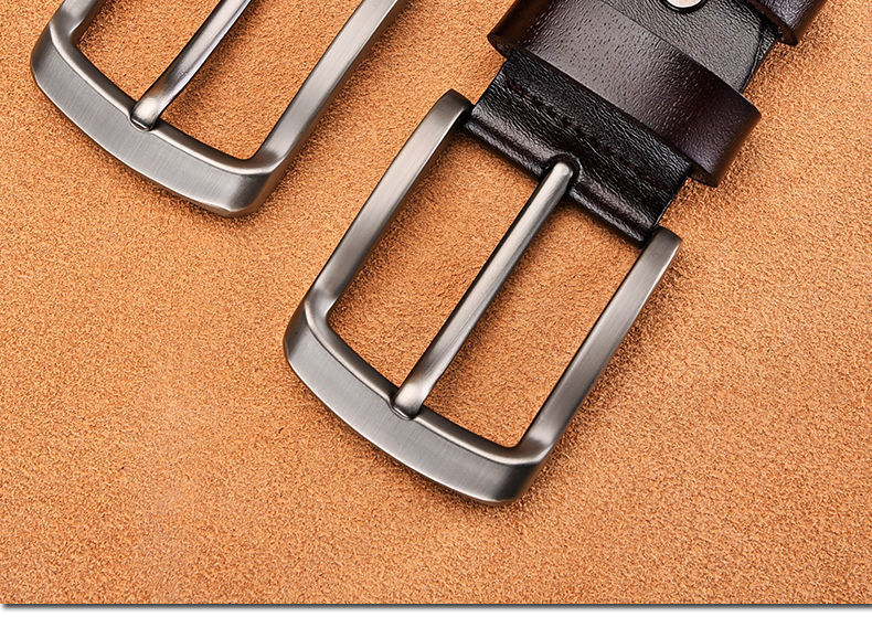 Men's Pin Buckle Leather Belt Business Casual Versatile Waistband Simple Fashion Cross-border Best Seller One-piece Dropshipping Custom Label