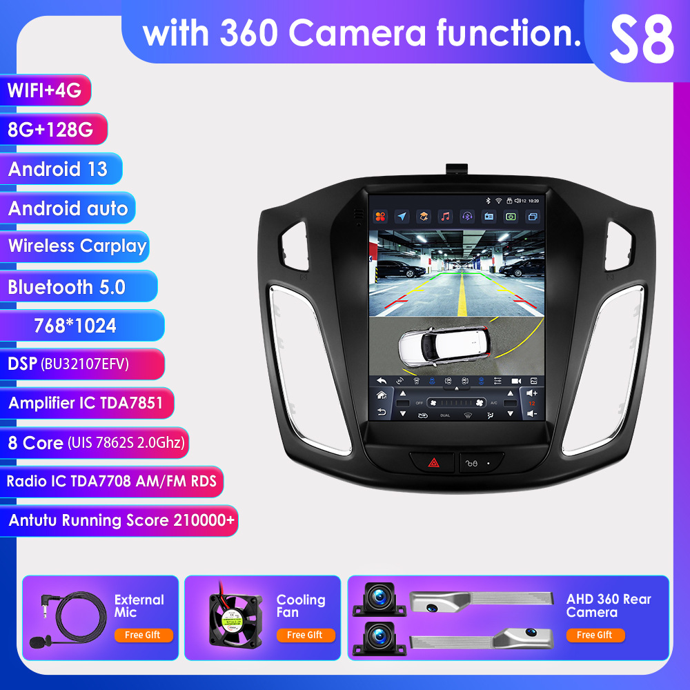With 360 camera 8+128g wifi+4g lte version 7862 carplay eight core
