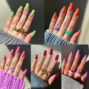 Wearable Nails Solid Color Short Ballet Collection Wearable Nails Short Wholesale Nail Art Pieces Finished Removable Nails