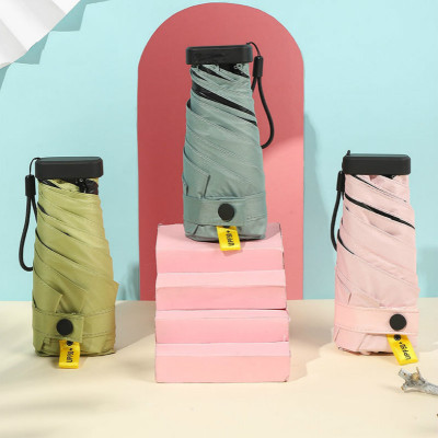 六折14cm晴雨黑胶折叠雨伞 6骨遮阳太阳伞礼品广告雨伞定制logo|ms